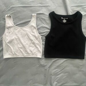 Women's Basic Black and White crop Tops